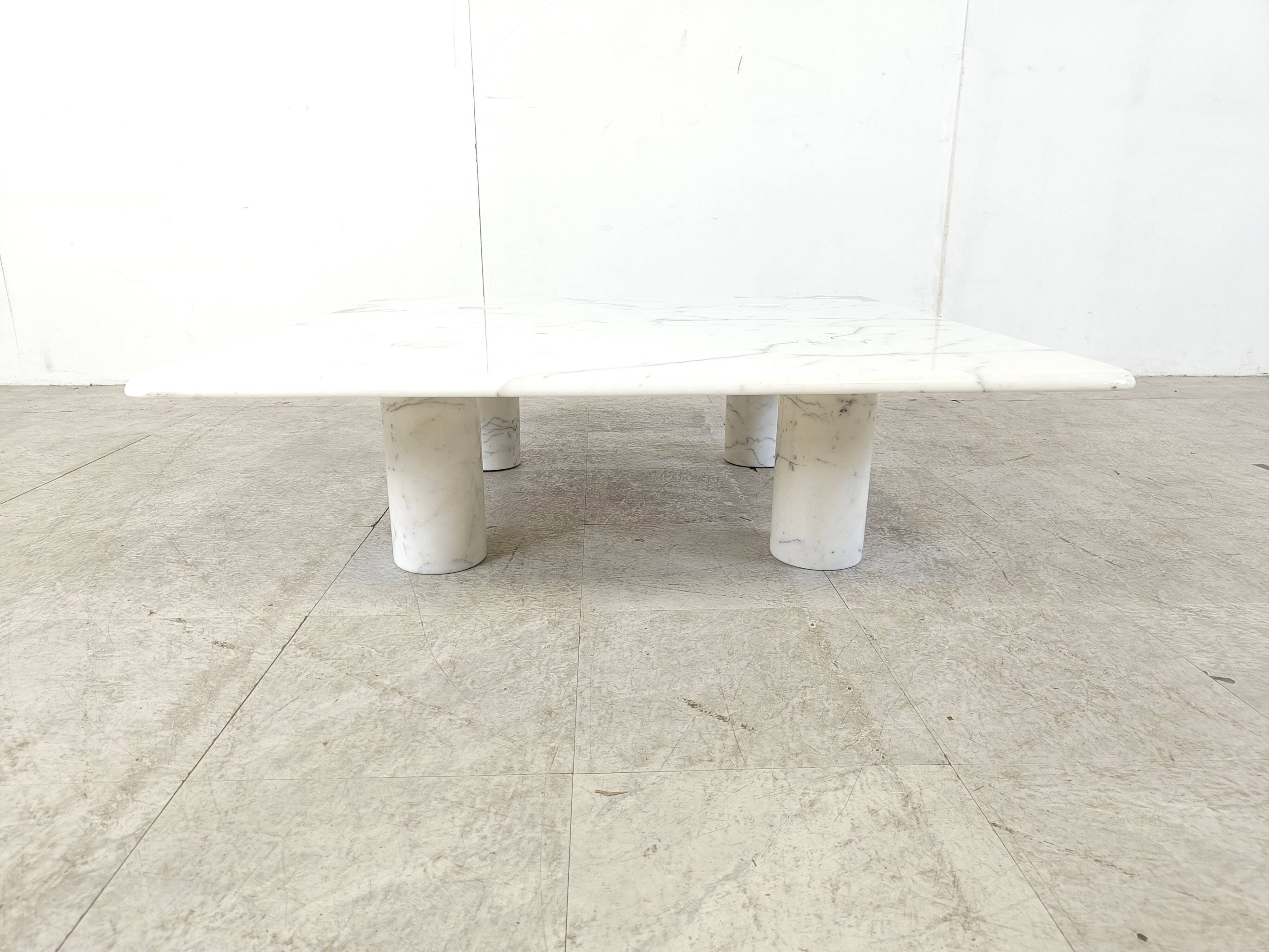 Angelo Mangiarotti carrara marble Coffee Table for Up&Up, Italy