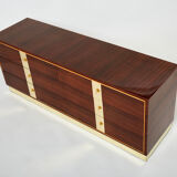 Italian chest of drawers in rosewood and brass ISA Bergamo 1950