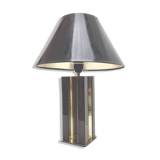 Plexiglas lamp and gold metal 70s