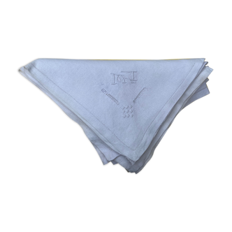 Lot de 7 serviettes brodées du Silaos