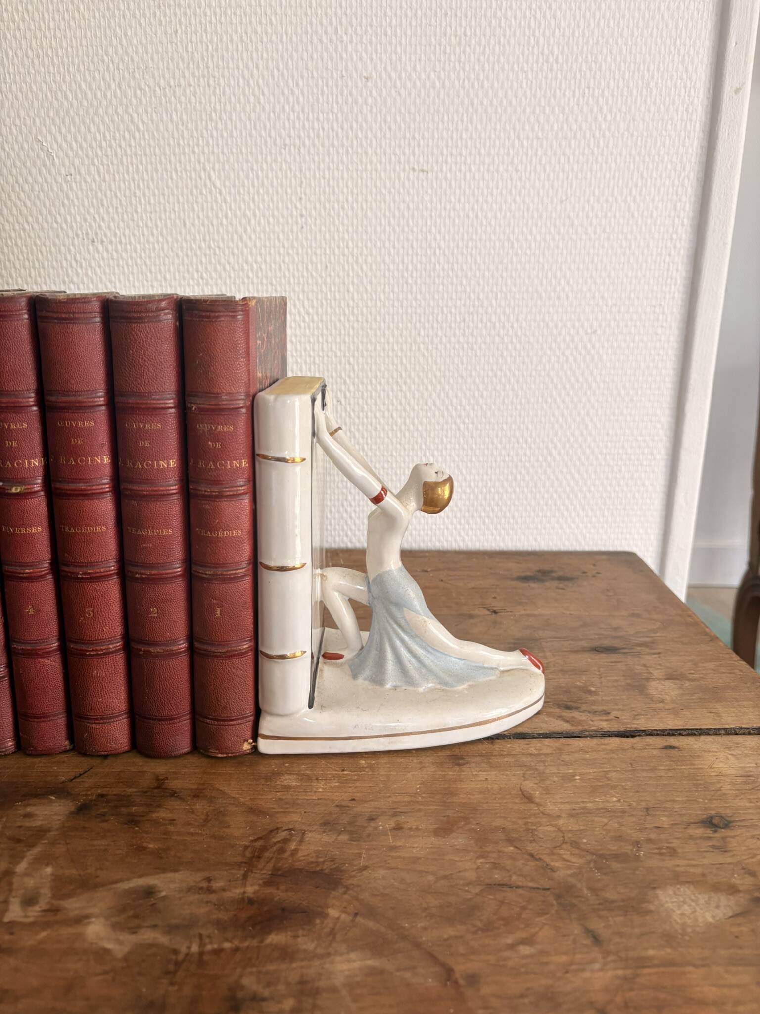 Art Deco Bookends Porcelain Dancer