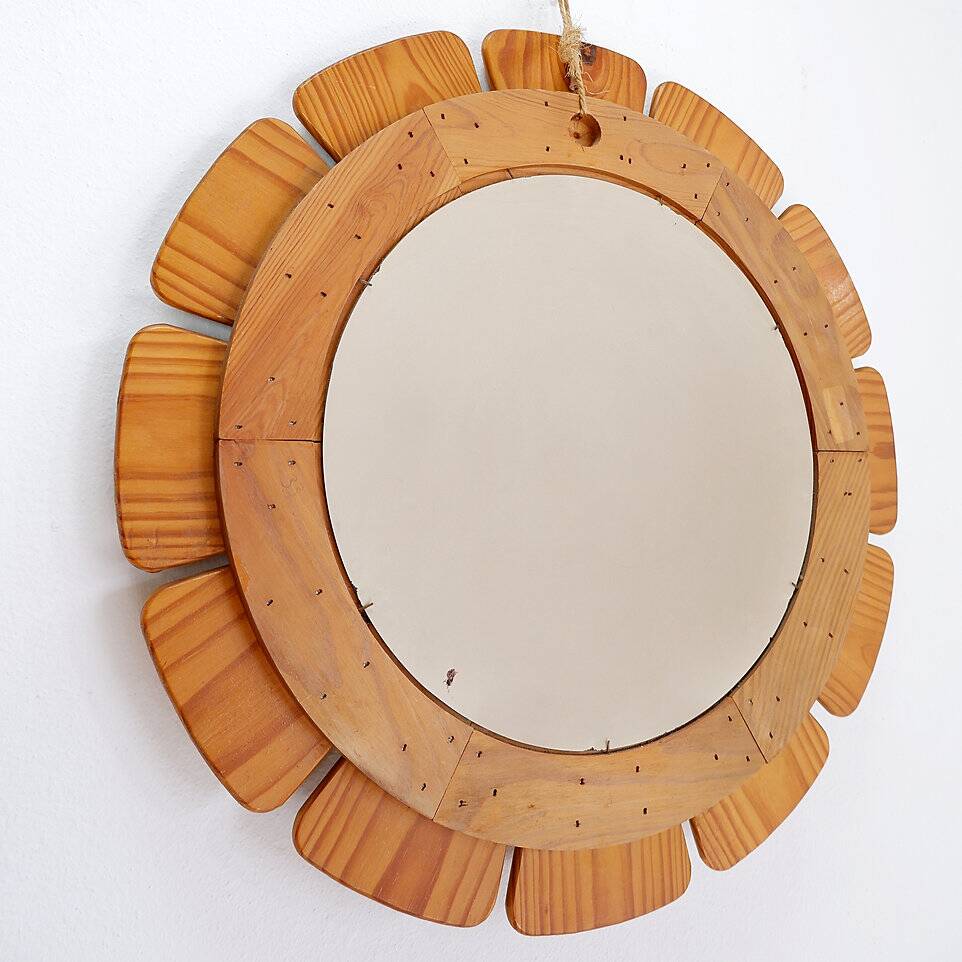 Vintage Wood Wall Mirror