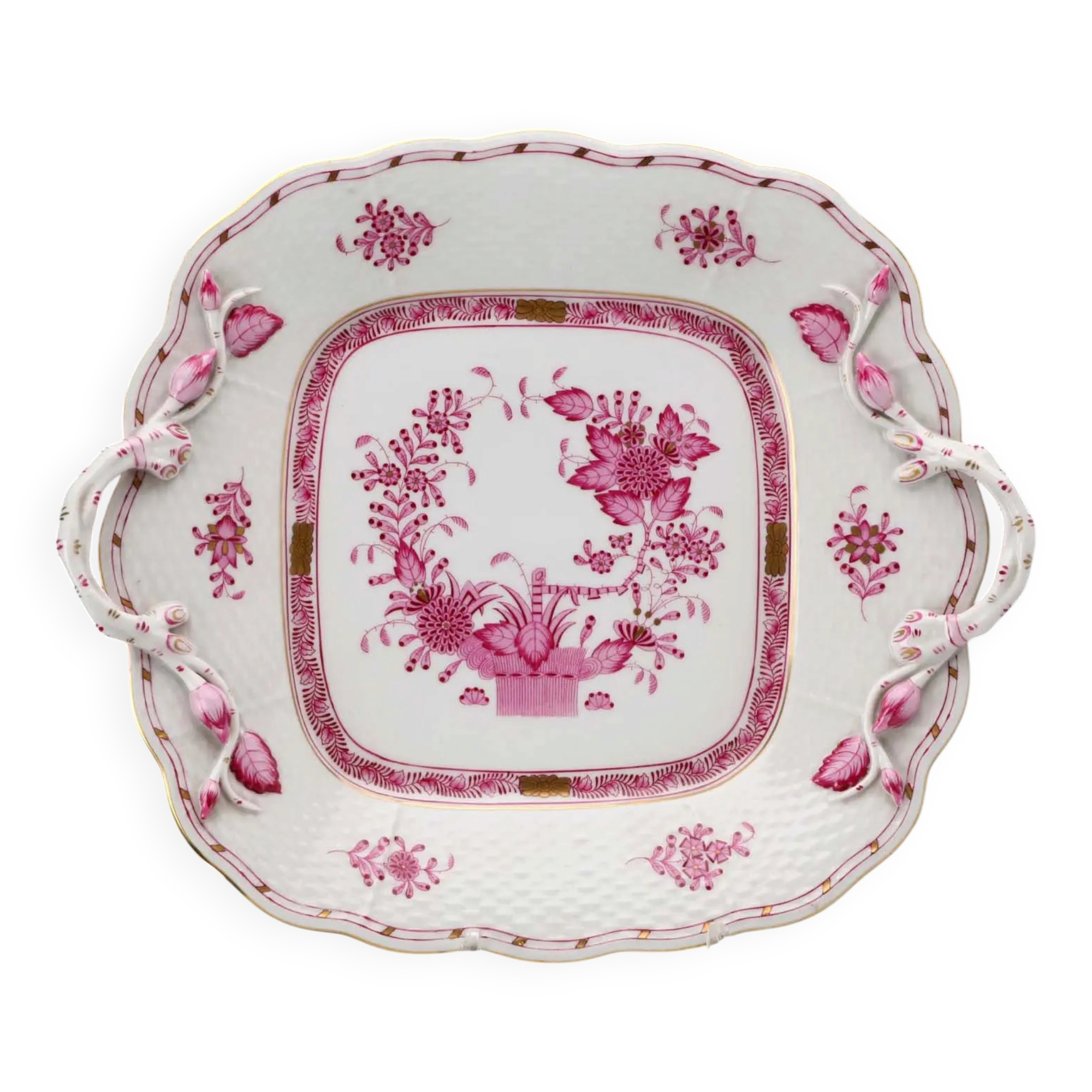 Antique porcelain plateau Herend Hungary 20th century