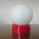 Plastic lamp red opaline ball white 80s 90 era Memphis