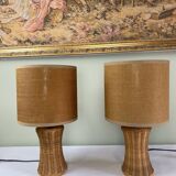 Pair of wicker lamps