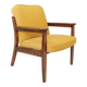 Vintage Scandinavian style yellow retro velvet armchair 1960s