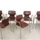 Set of Six Curved Beech Desk Chairs by Pagholz Flötotto with Armrests, Germ