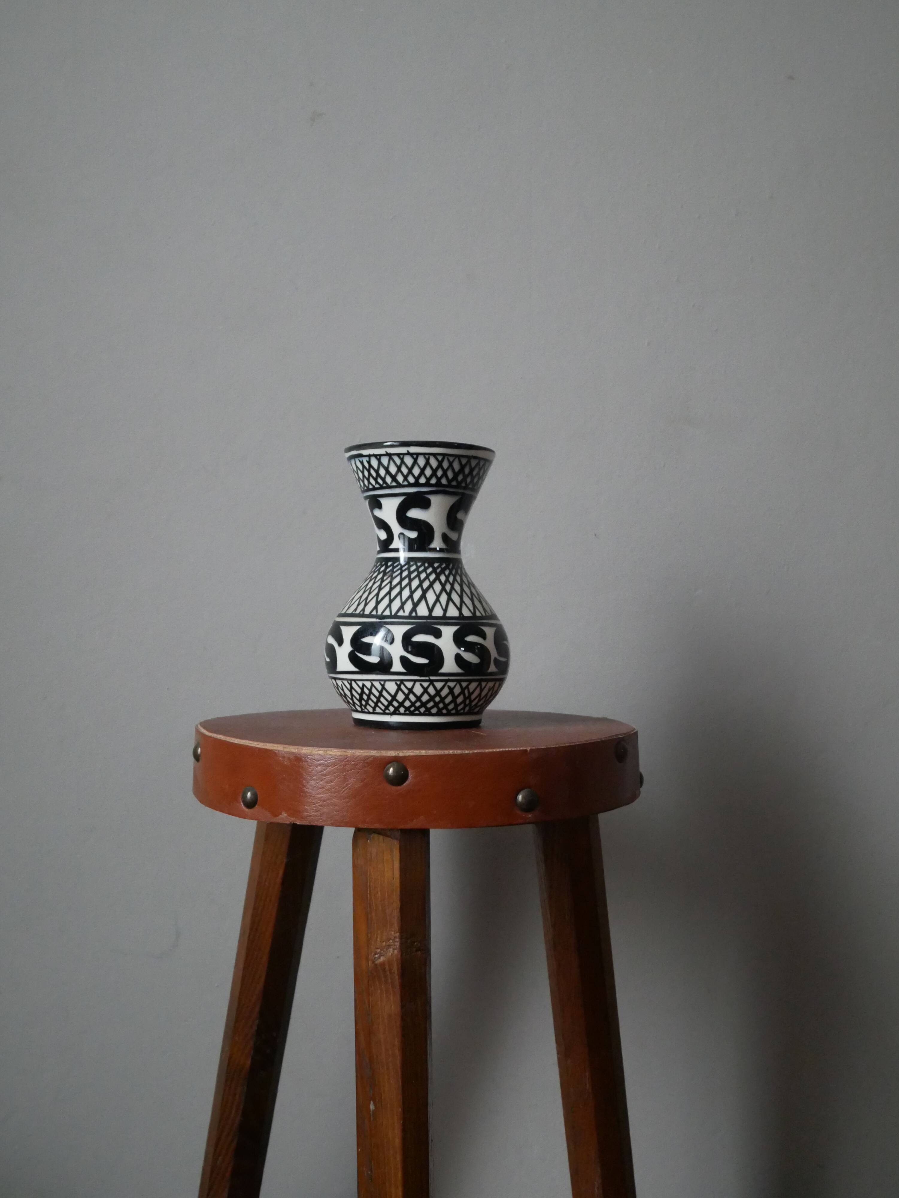 Ceramic vase hand painted decor ethnic tribal decoration handcrafted pottery handmade