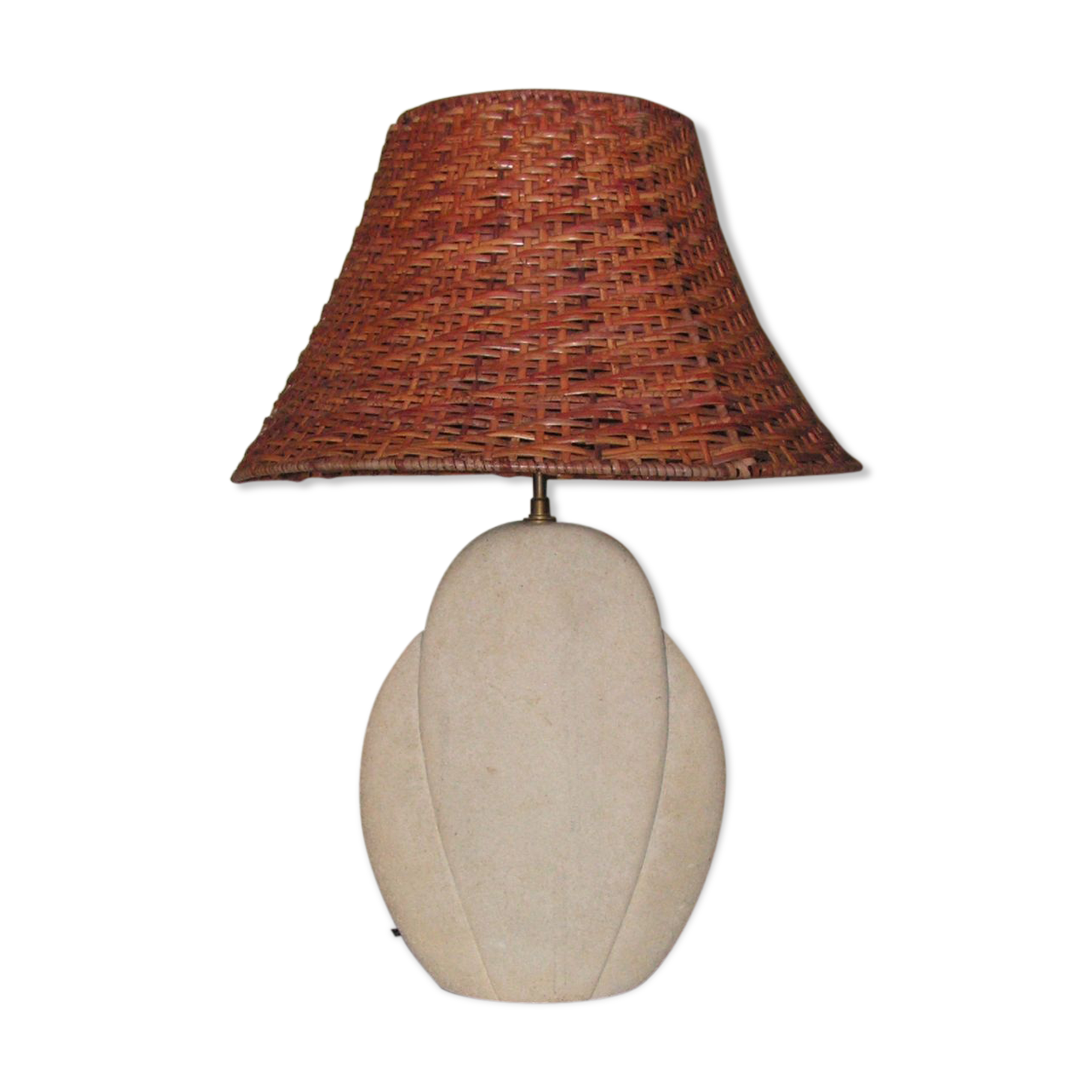 Stone shade lamp rattan 70s