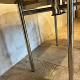 Vintage aluminum/wood table 1960/70