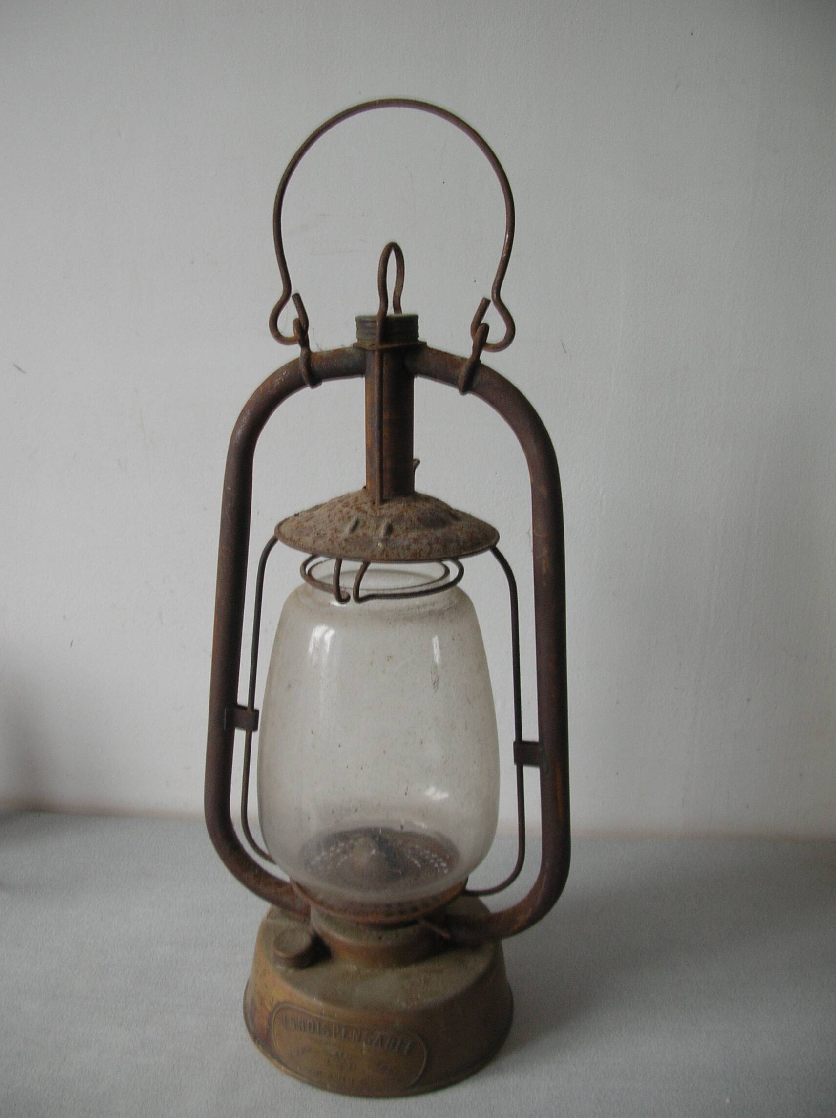 Old storm lamp lantern l'Indispensable Paris brass glass workshop decoration