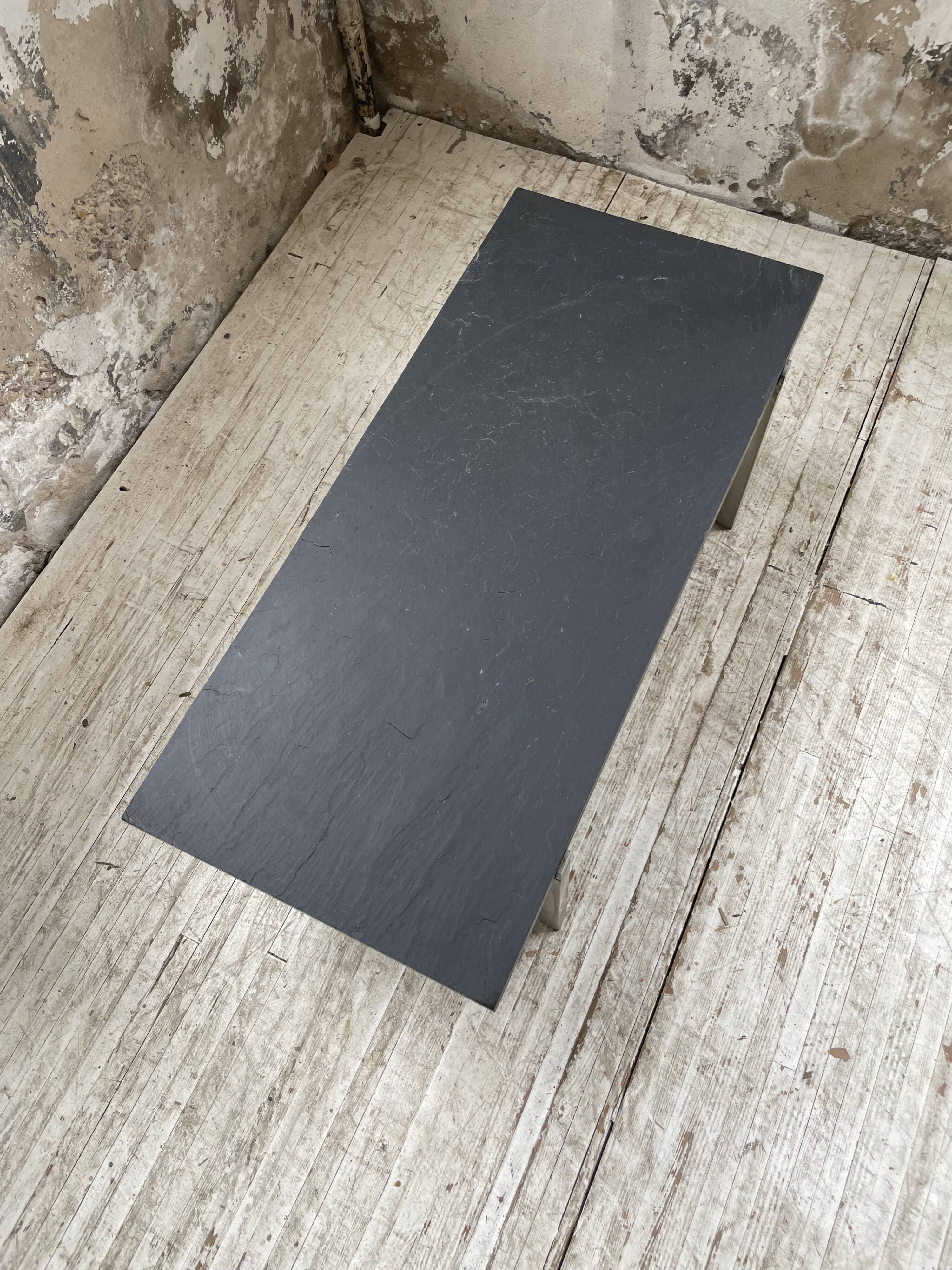 1950s slate coffee table