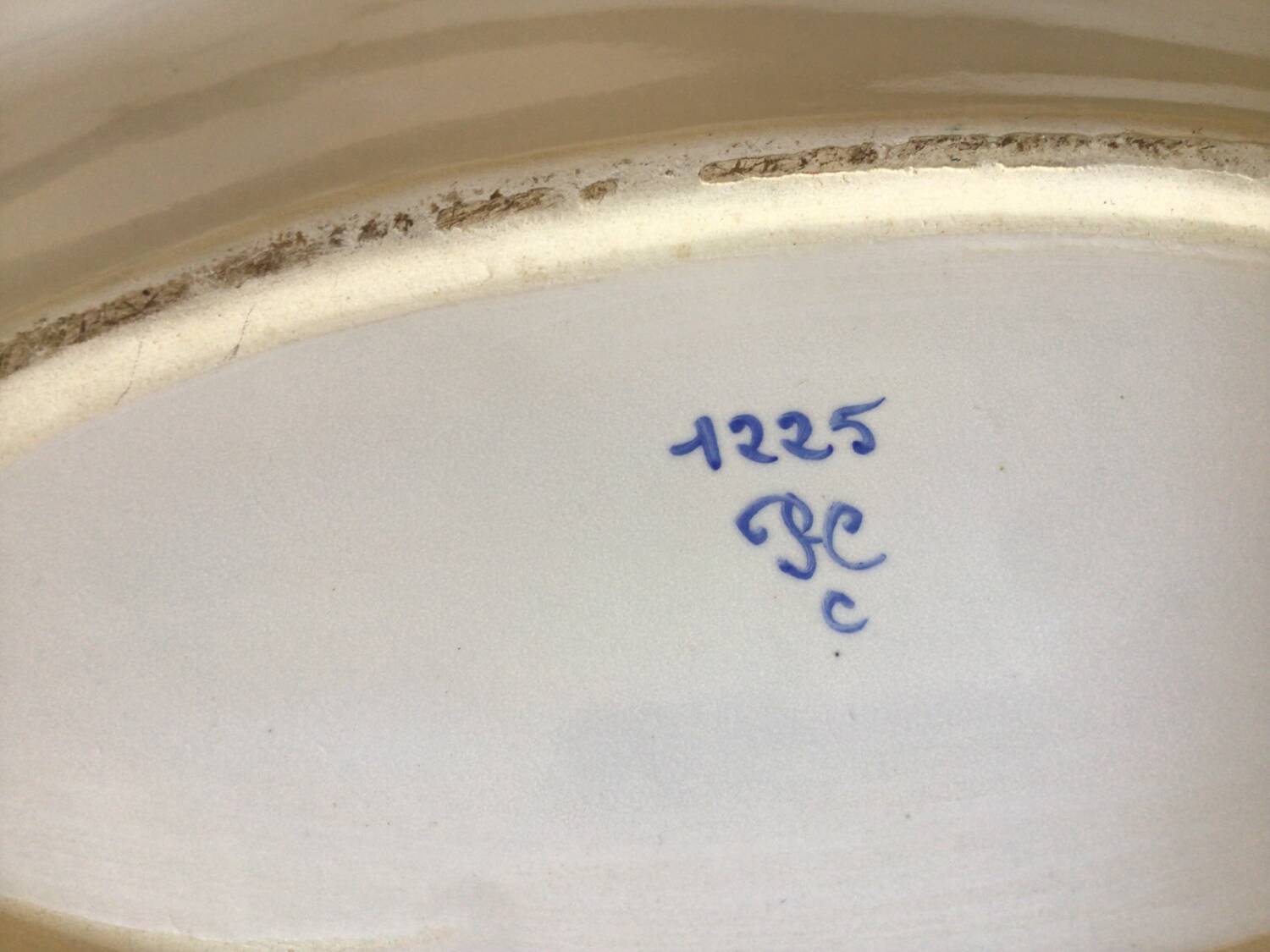 Earthenware dish signed
