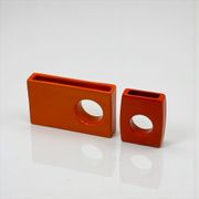 Paire de céramiques Space Age orange années 70