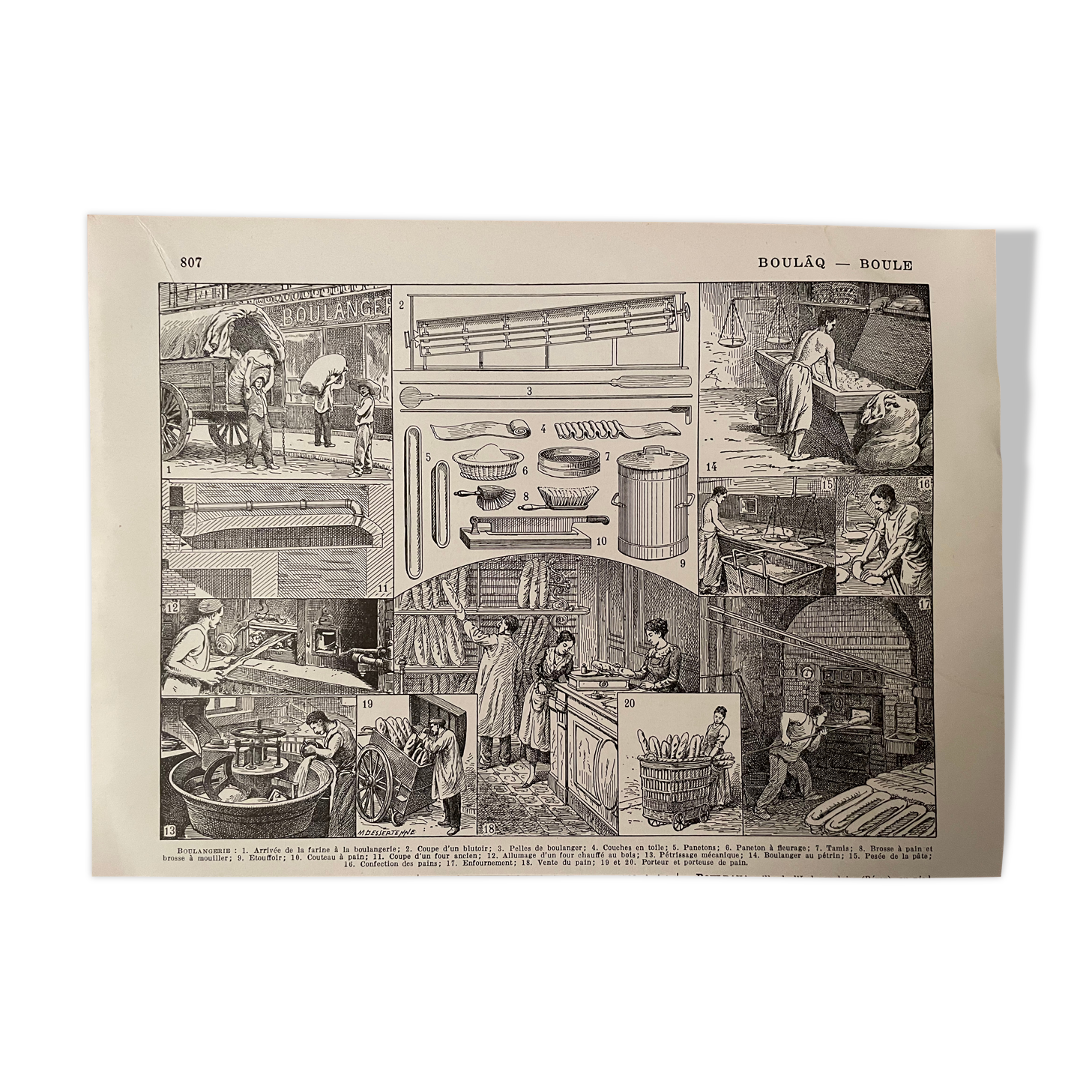 Lithograph engraving on the bakery of 1897