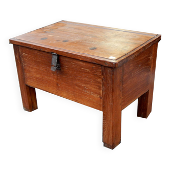 Coffee table chest on feet desk bedside teak wood