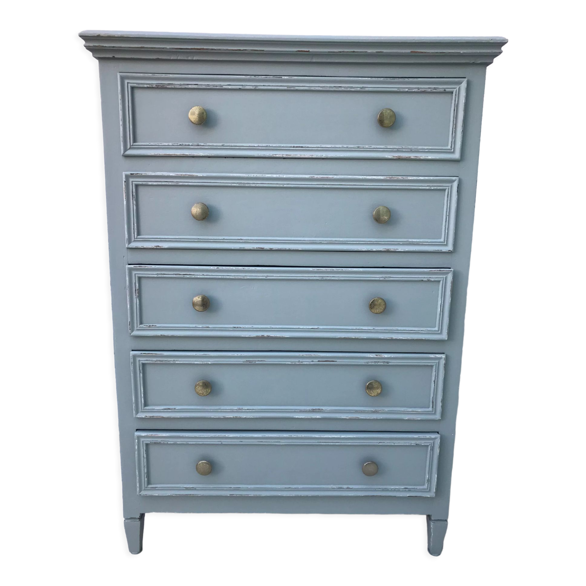 Antique chest of drawers 5 drawers patinated