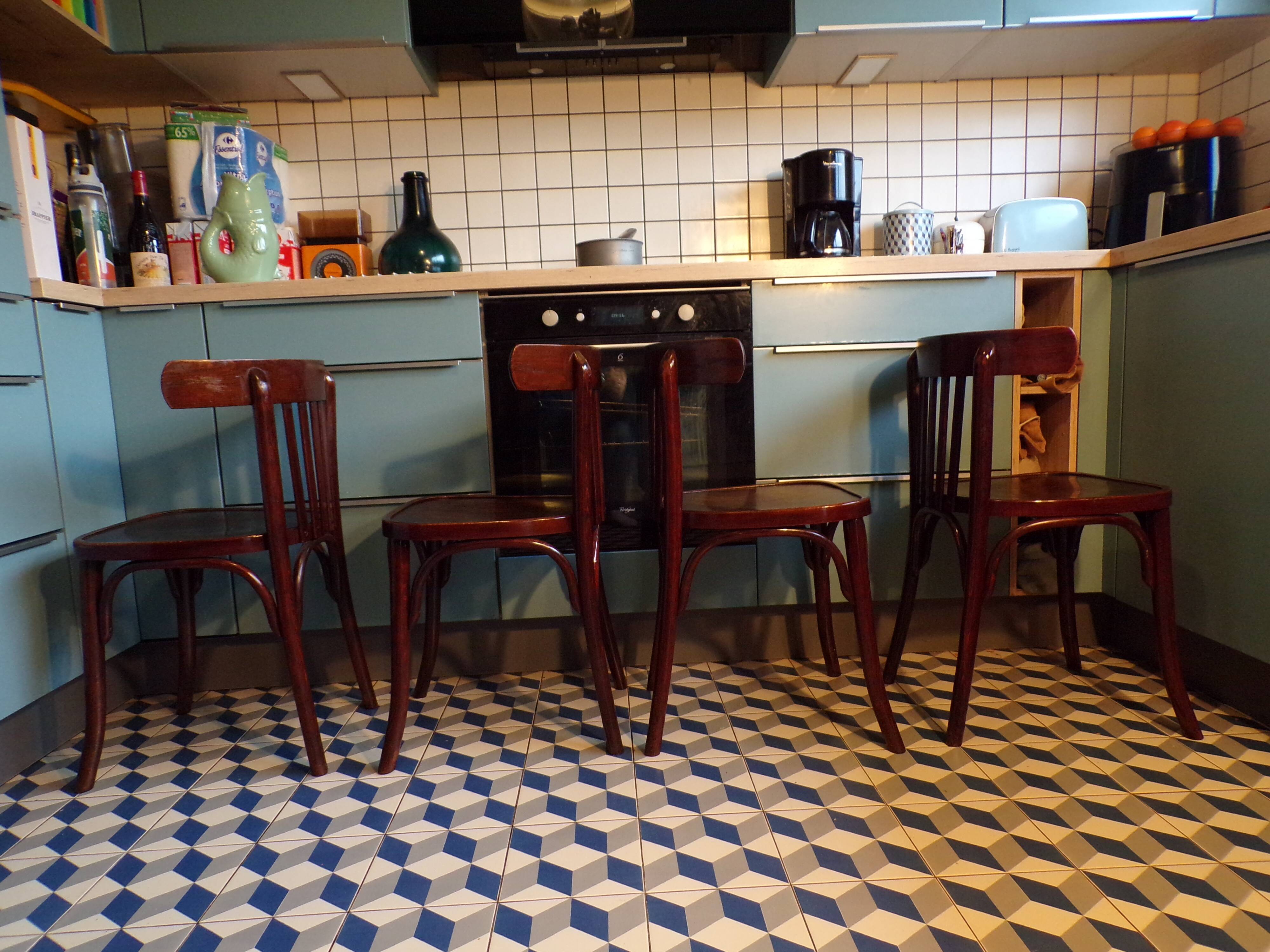Set de 4 chaises de bistrot 1950