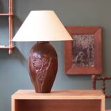 Art Deco carved wooden lamp base