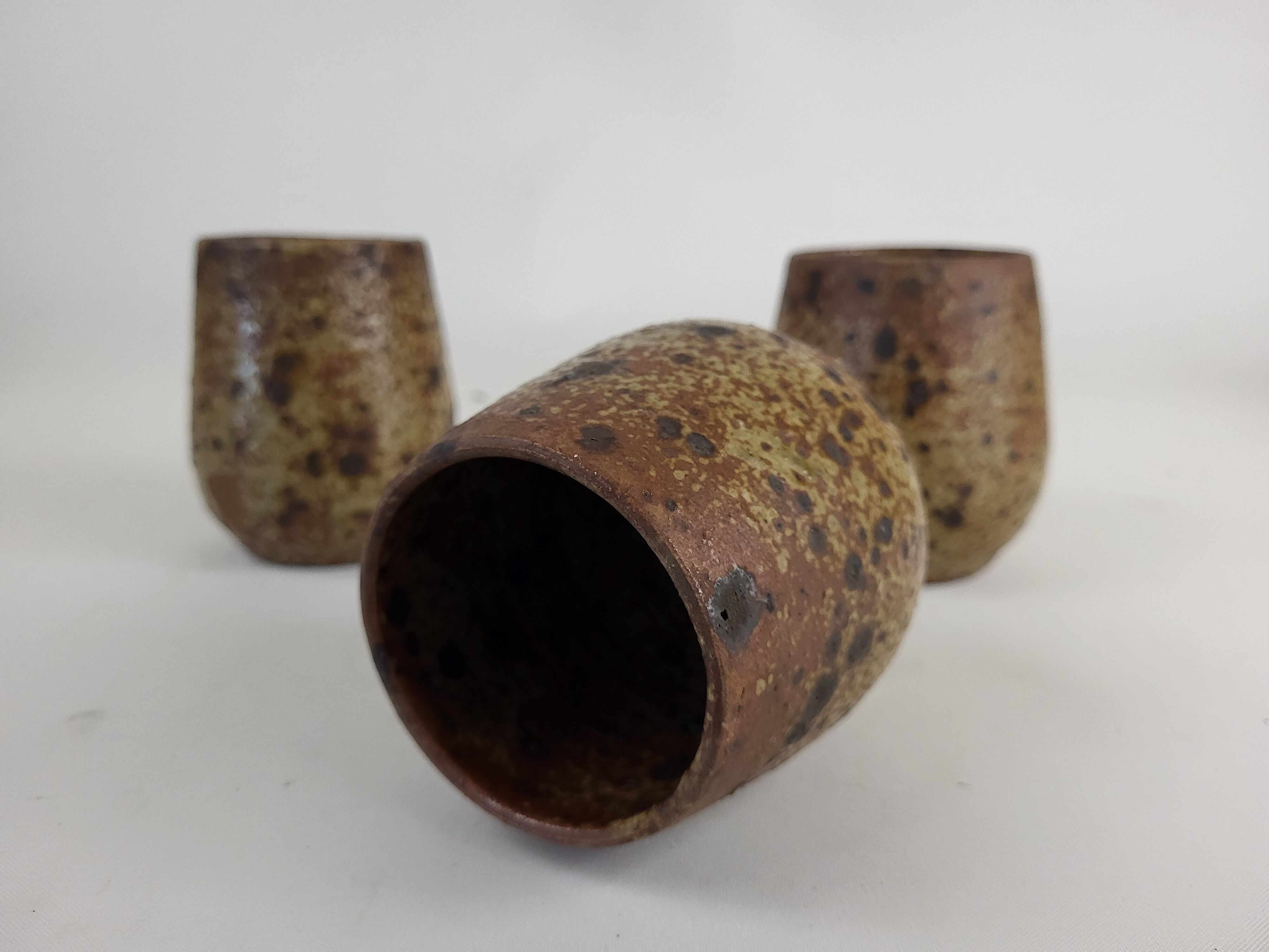 3 Pyrite stoneware cups