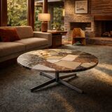 Sixties vintage design stone coffee table