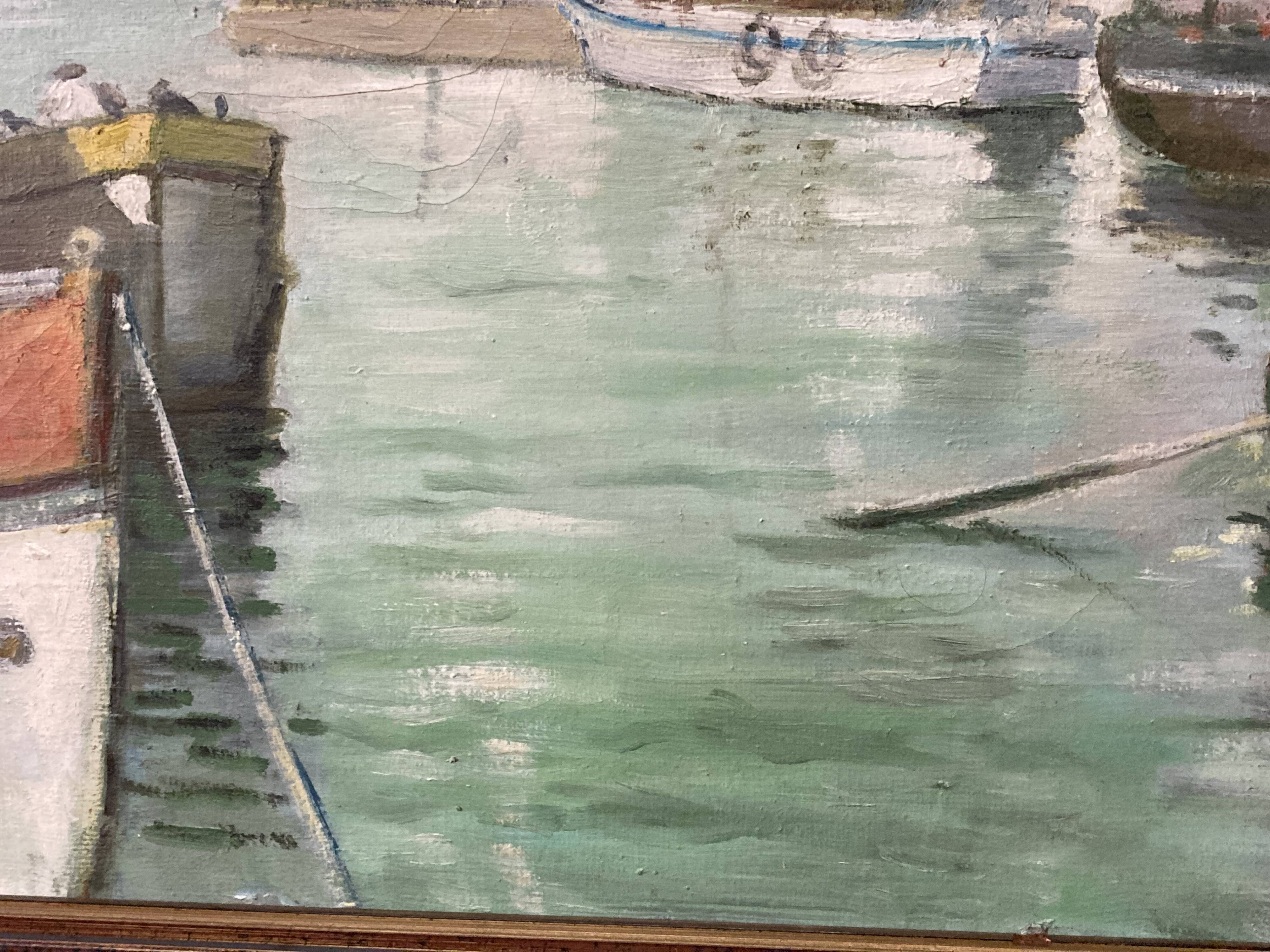 René bezaud (1909-2000), leaving the port, oil on canvas