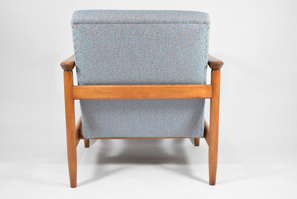 Fauteuil polonais vintage, modèle GFM-142, années 1960, entièrement rénové, tissu gris