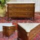 Louis XVI commode in mahogany with a marble top from the 1950s.