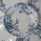 Terre de fer 6 assiettes plates fleurs althaea