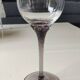Set of 6 round stemmed glasses. Bohemian crystal. Floral twisted stem.