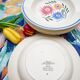 Lot 6 hollow flower plates model "Rustic" Sarreguemines