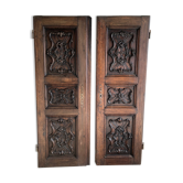 Pair of carved solid oak doors (old cabinet doors)