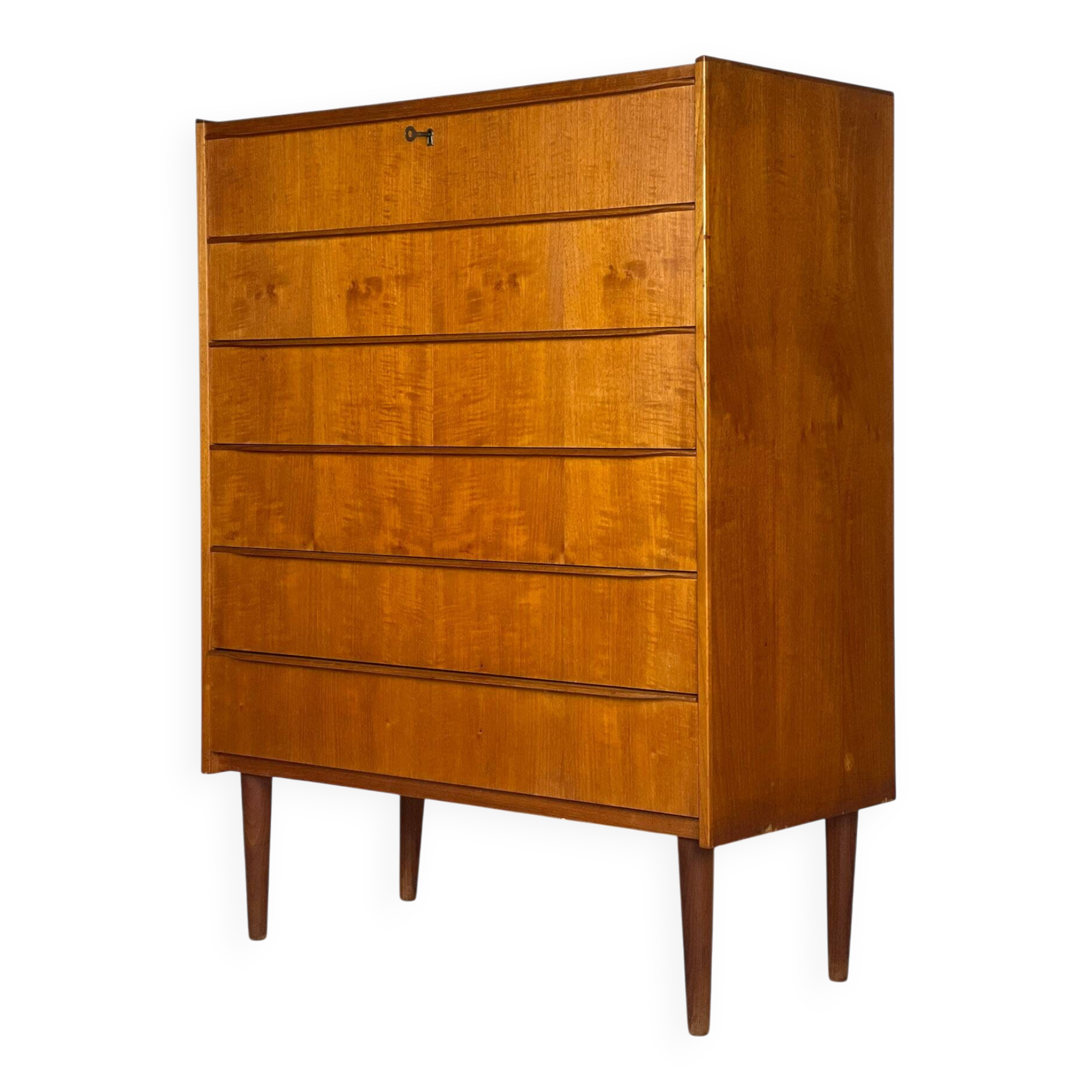 Scandinavian teak chest of drawers from the 1960s.