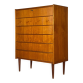 Scandinavian teak chest of drawers from the 1960s.