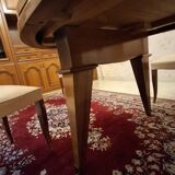 Poplar wood table with marquetry