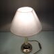 Brass lamp and lampshade fabric ecru / vintage 70s