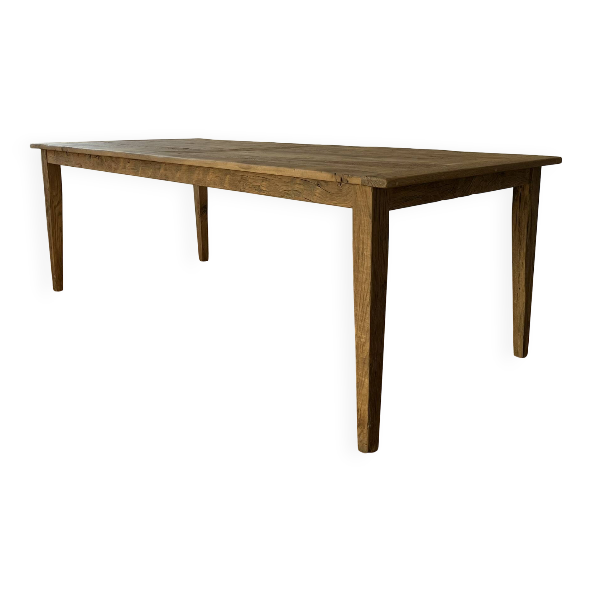 Farm table in solid oak, antique Provence - 300 cm in length.