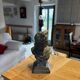 Lampe de table vintage avec base en buste sculpté