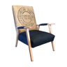 Scandinavian armchair burlap