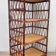Vintage bamboo and rattan shelf