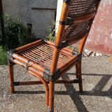 Vintage MacGuire chair in bamboo and canning