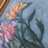 Oil painting signed 60'S, bouquet of flowers