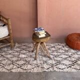 Azilal white Berber rug - 220 x 96 cm.