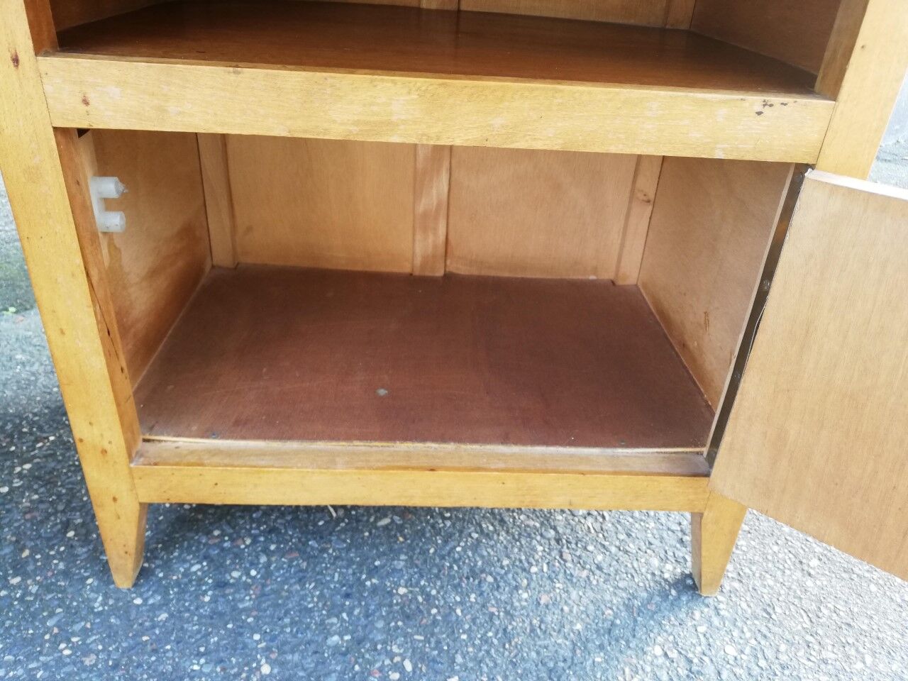 Pair of modernist wooden bedside tables