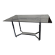 Vintage chrome metal table with smoked glass top