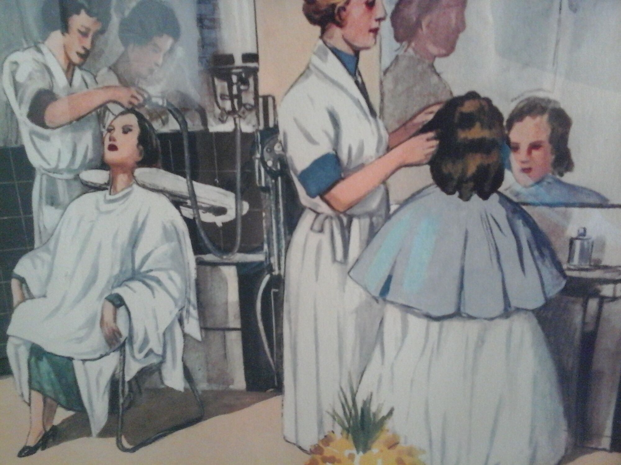 School poster Nightingale the hairdresser / A vintage pool