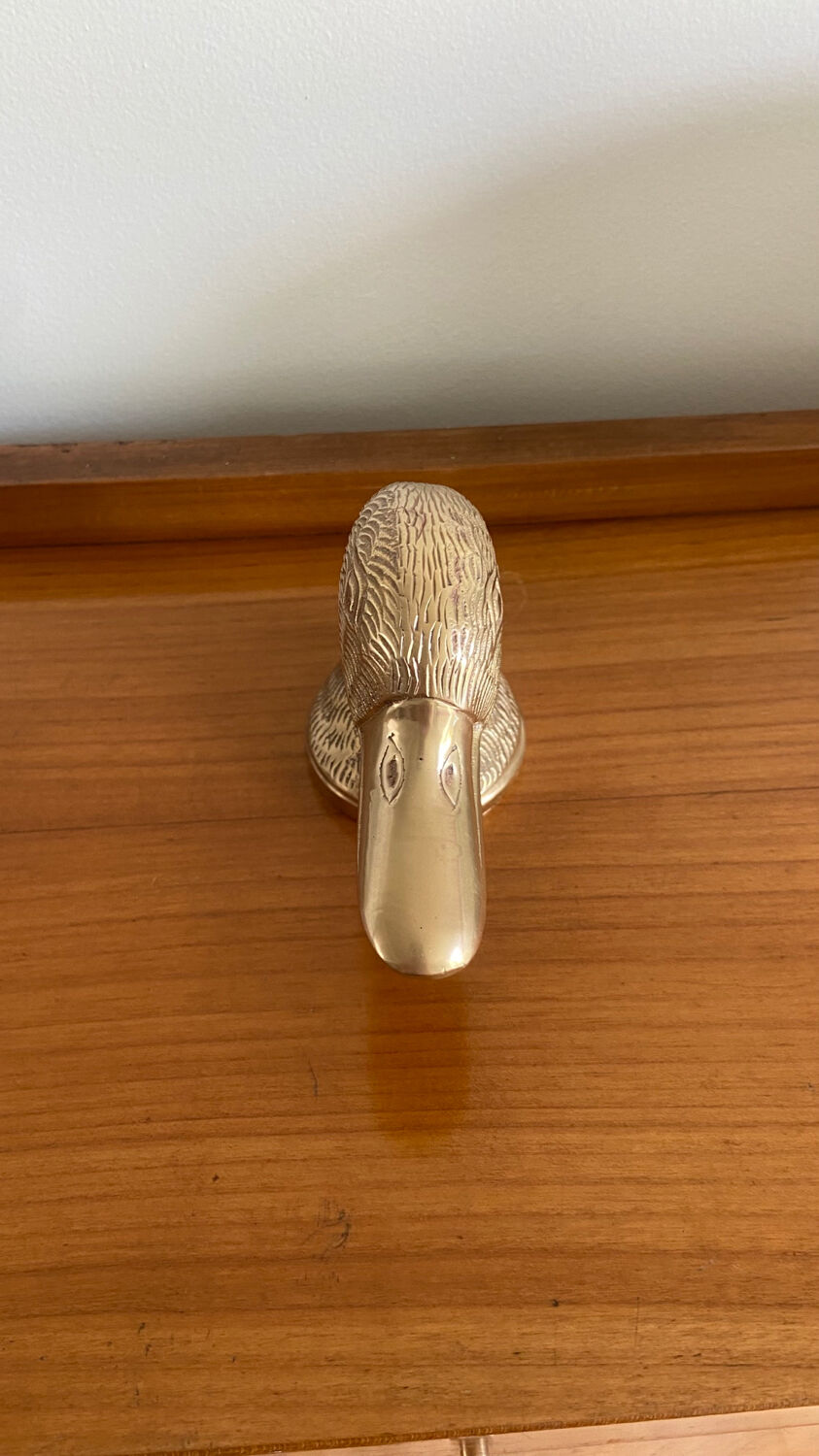 Vintage brass bottle opener duck head