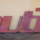 Letter to sign vintage metal 'I '.