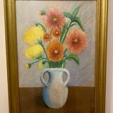 Still life with Dalhia signed J de Sereys, circa 1970.