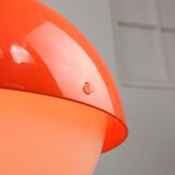 Suspension italienne Space Age en plexiglas orange et laiton, années 1970